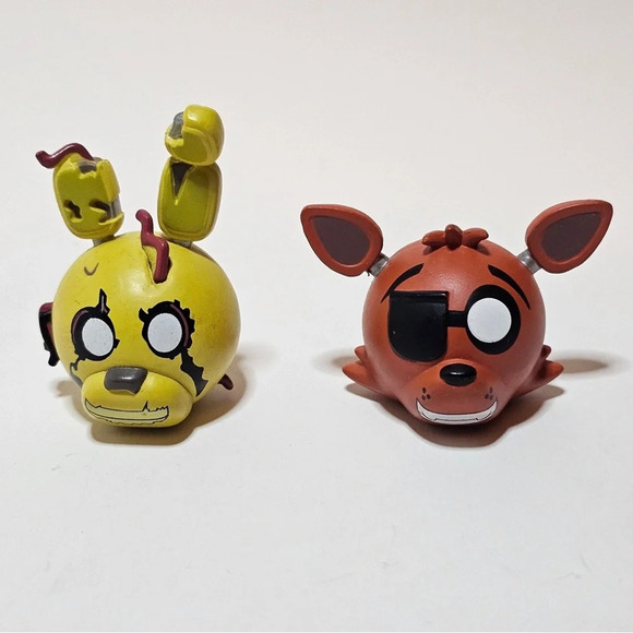 2016 Funko Five Nights At Freddy’s Springtrap Foxy Head Mymoji Head Figurines - Picture 1 of 8